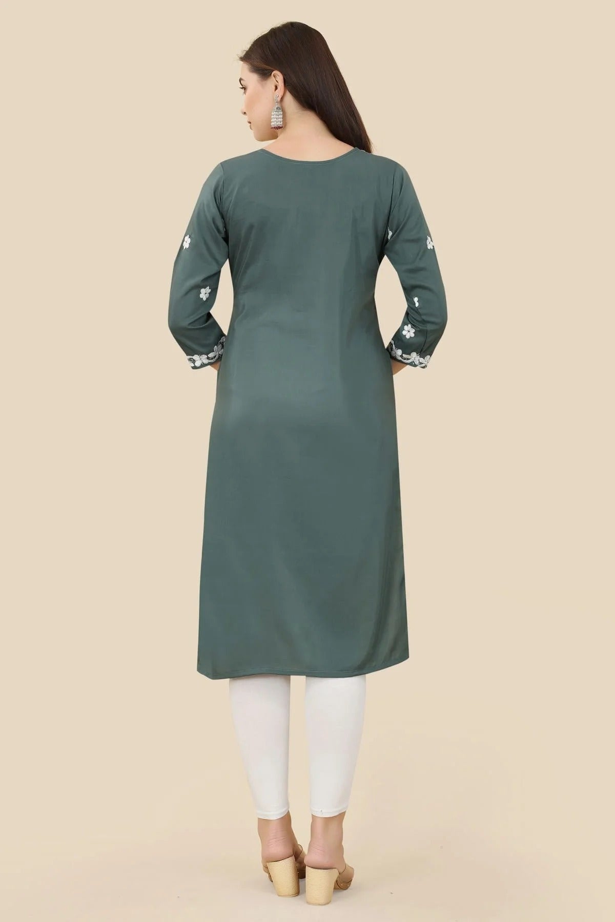 Grey Colour Chinon Silk Kurti KR1111008 A