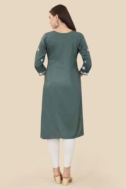 Grey Colour Chinon Silk Kurti KR1111008 A