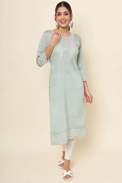 Grey Colour Cotton Kurti KR1111176