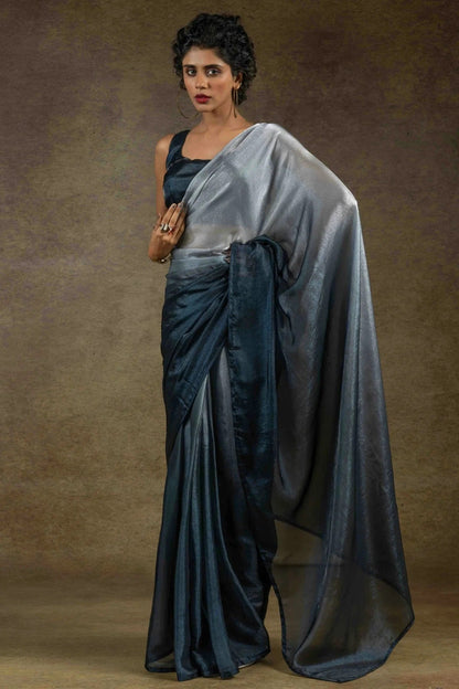 Grey Colour Fendi Satin Silk Ready To Wear Saree SD1122019