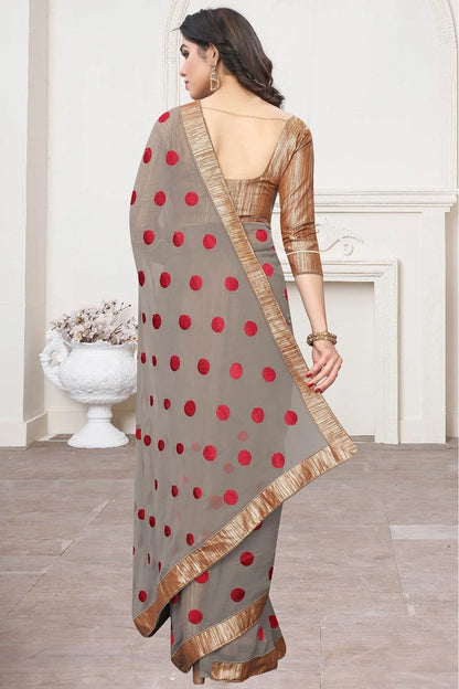 Grey Colour Georgette Designer Saree SD1120622 A