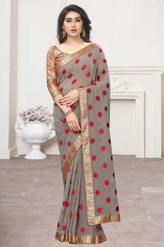 Grey Colour Georgette Designer Saree SD1120622