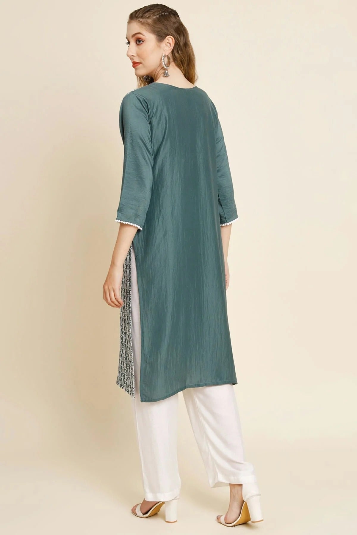 Grey Colour Georgette Kurti KR1111014 A