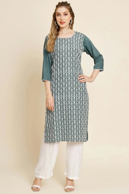 Grey Colour Georgette Kurti KR1111014