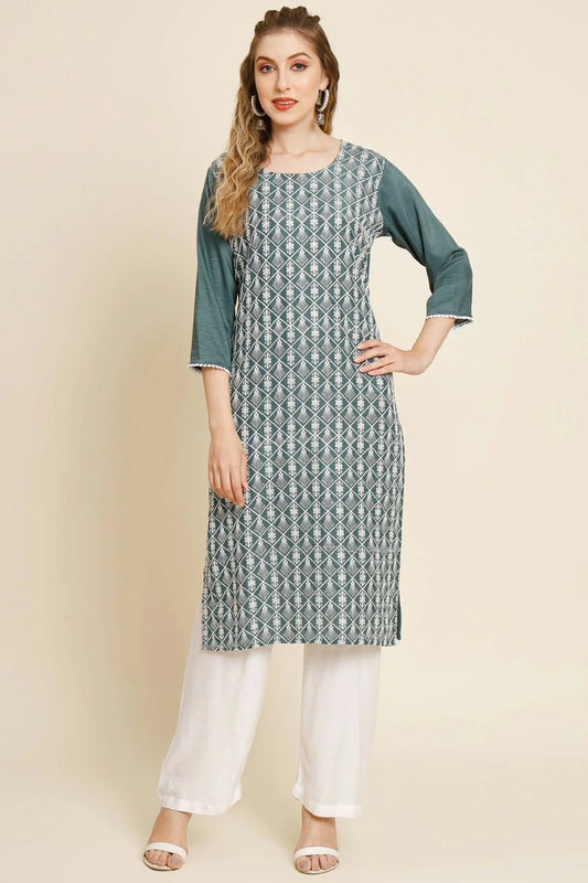 Grey Colour Georgette Kurti KR1111014