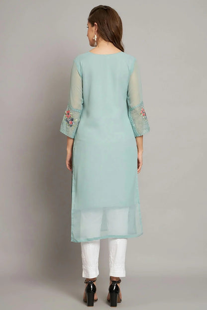 Grey Colour Georgette Kurti KR1111212 A