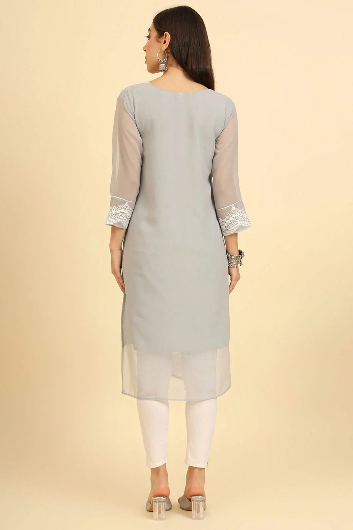 Grey Colour Georgette Kurti KR1111221 A