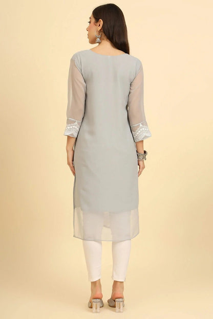 Grey Colour Georgette Kurti KR1111221 A
