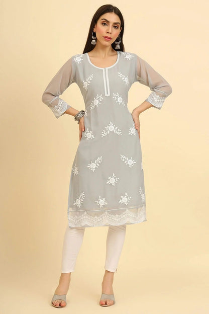 Grey Colour Georgette Kurti KR1111221