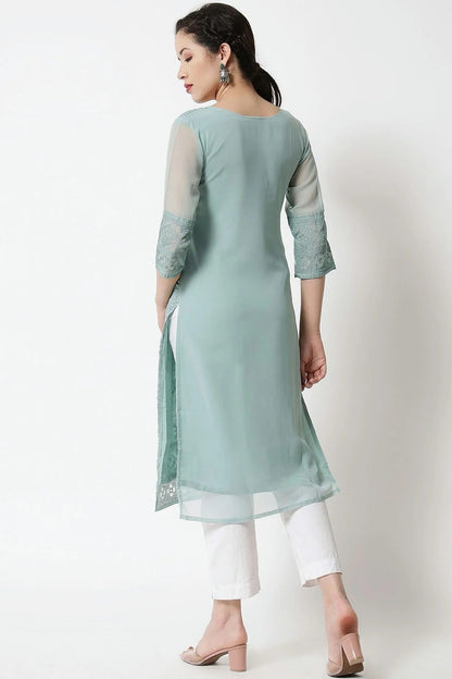 Grey Colour Georgette Kurti KR1111280 A