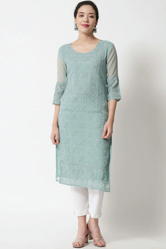 Grey Colour Georgette Kurti KR1111280