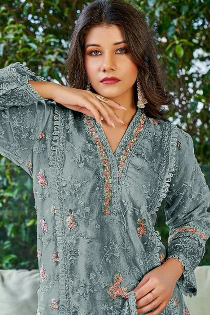 Grey Colour Georgette Pakistani Suit SM1110693 A