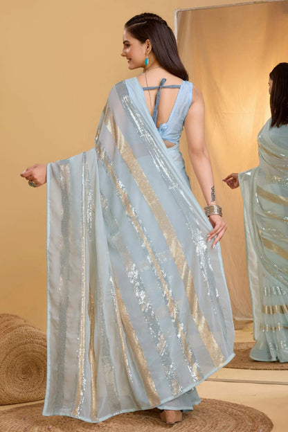 Grey Colour Georgette Saree SD1110002 A
