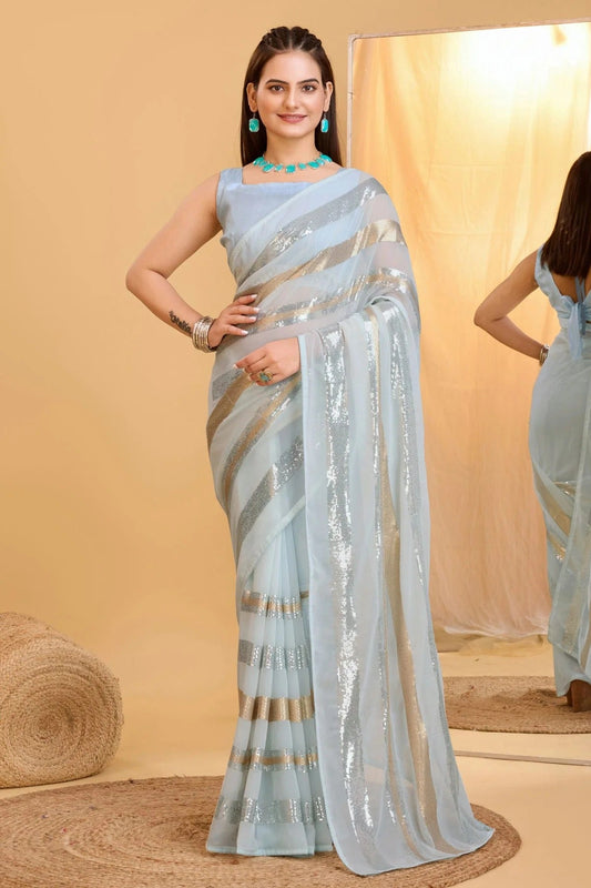 Grey Colour Georgette Saree SD1110002