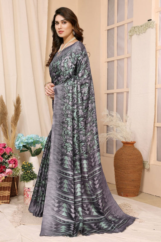 Grey Colour Khadi Silk Saree SD1110116