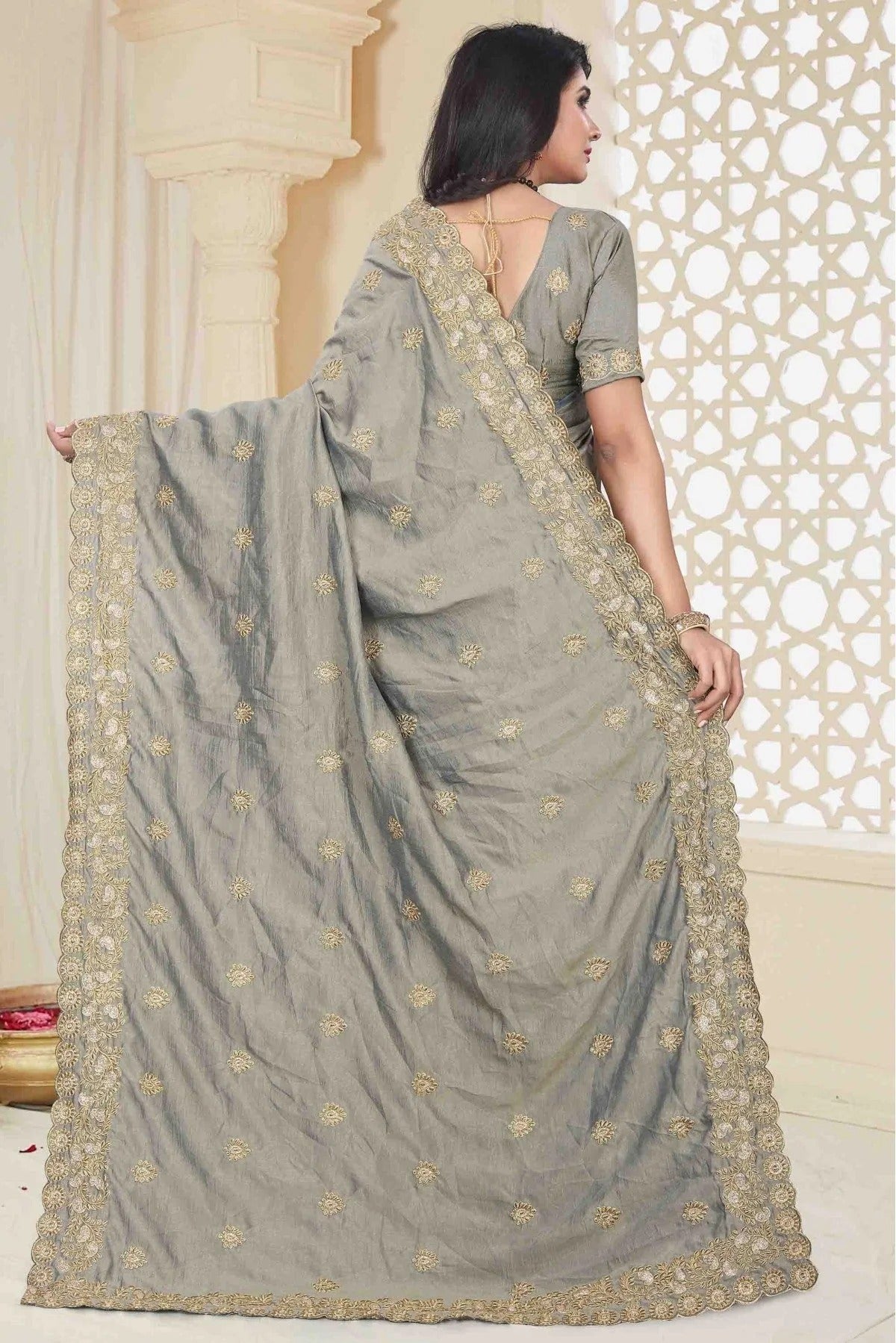 Grey Colour Mayo Silk Designer Saree SD1120504 A