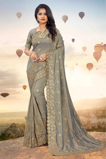 Grey Colour Mayo Silk Designer Saree SD1120541