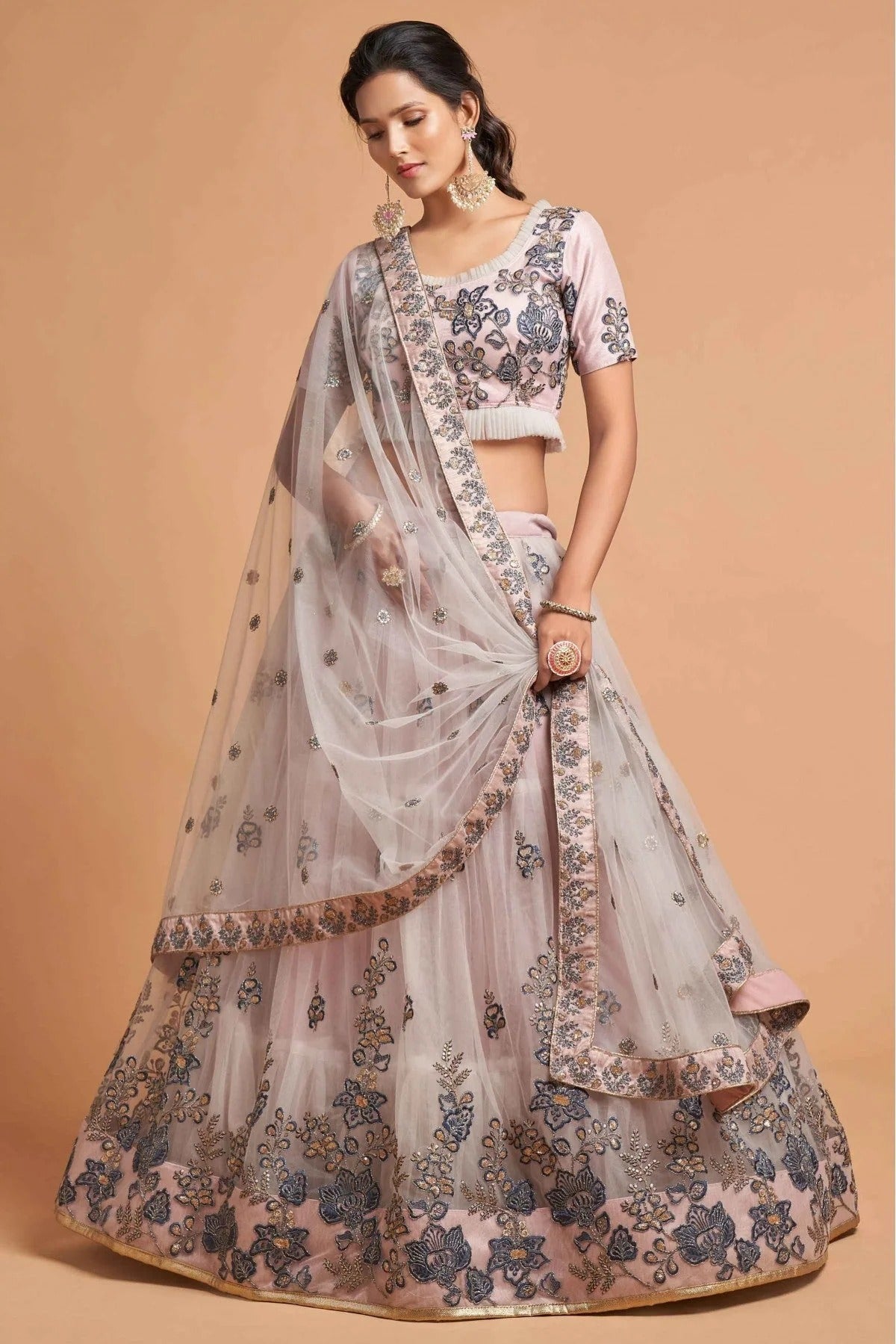 Grey Colour Net Lehenga Choli LC1010115 A