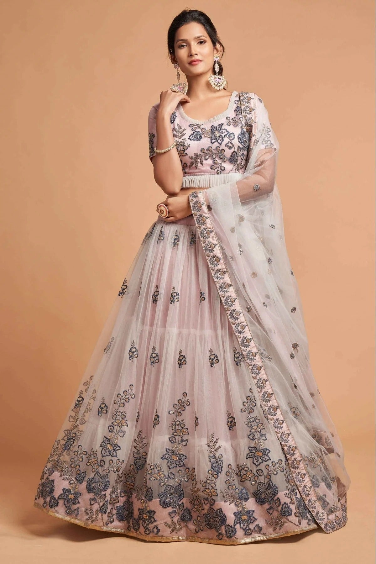 Grey Colour Net Lehenga Choli LC1010115
