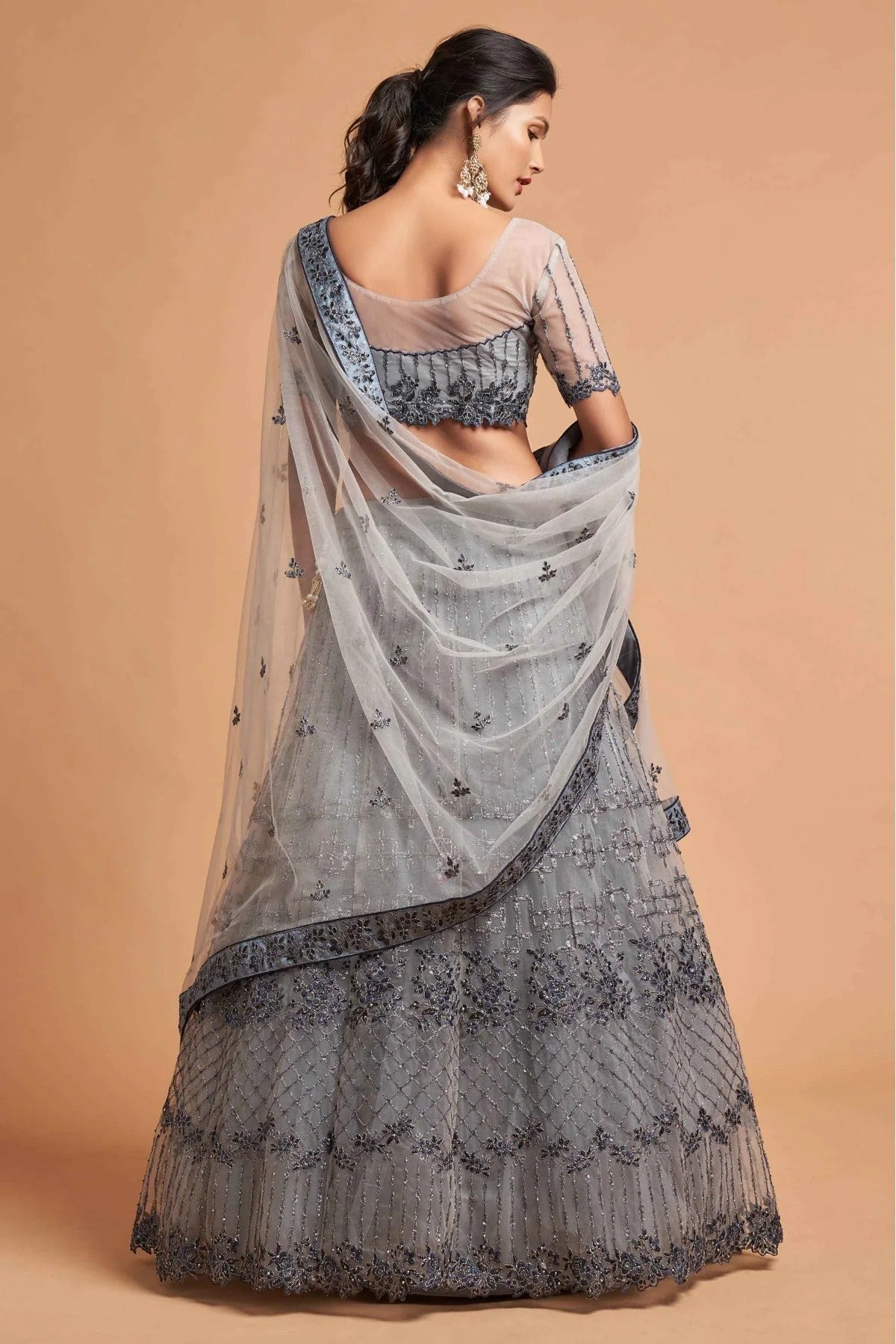 Grey Colour Net Lehenga Choli LC1010120 A