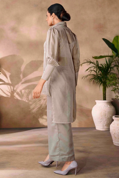 Grey Colour Organza Co Ord Suit TP1080953 B
