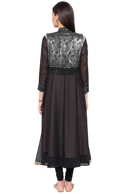 Grey Colour Plus Size Crepe Embroidery Palazzo Pant Suit BW1070236 A