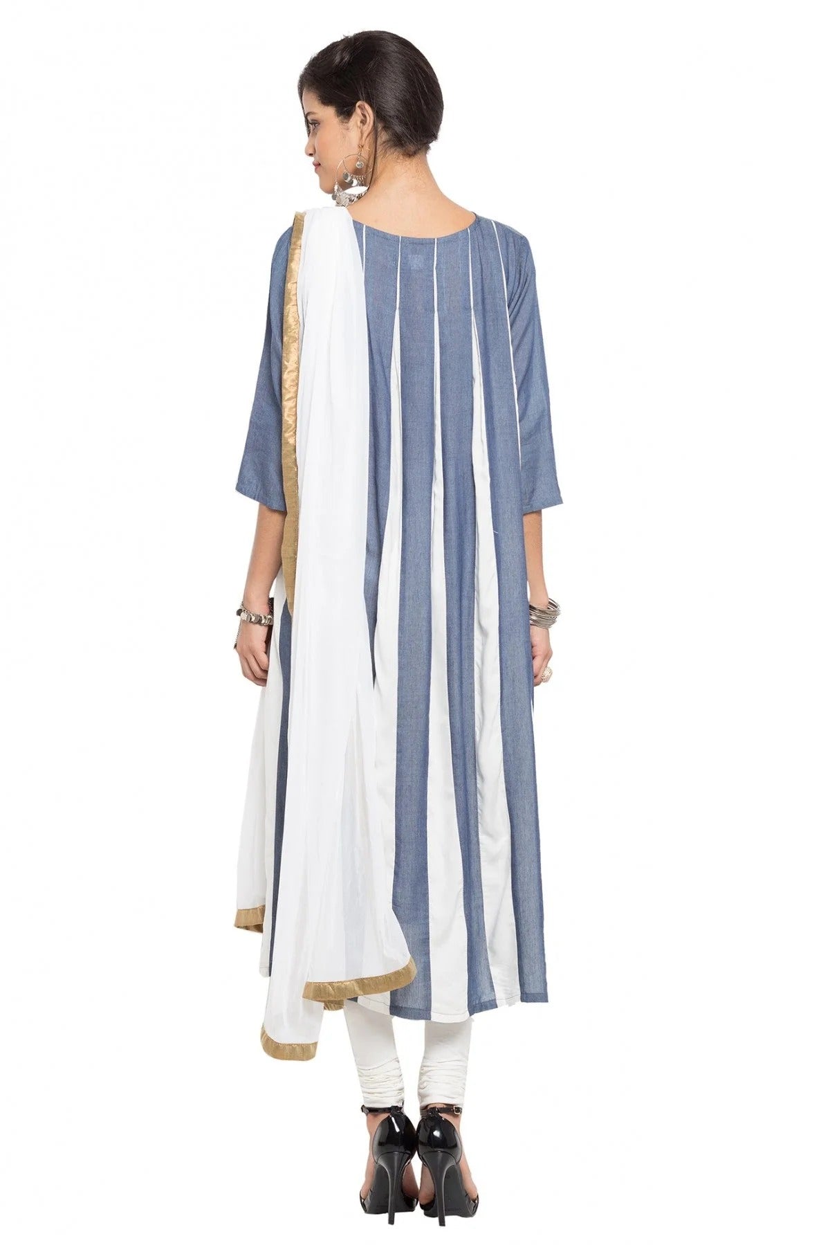 Grey Colour Plus Size Stitched Cotton Churidar Suit BW1070169 A