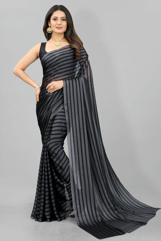 Grey Colour Poly Georgette Printed Saree SD1180116