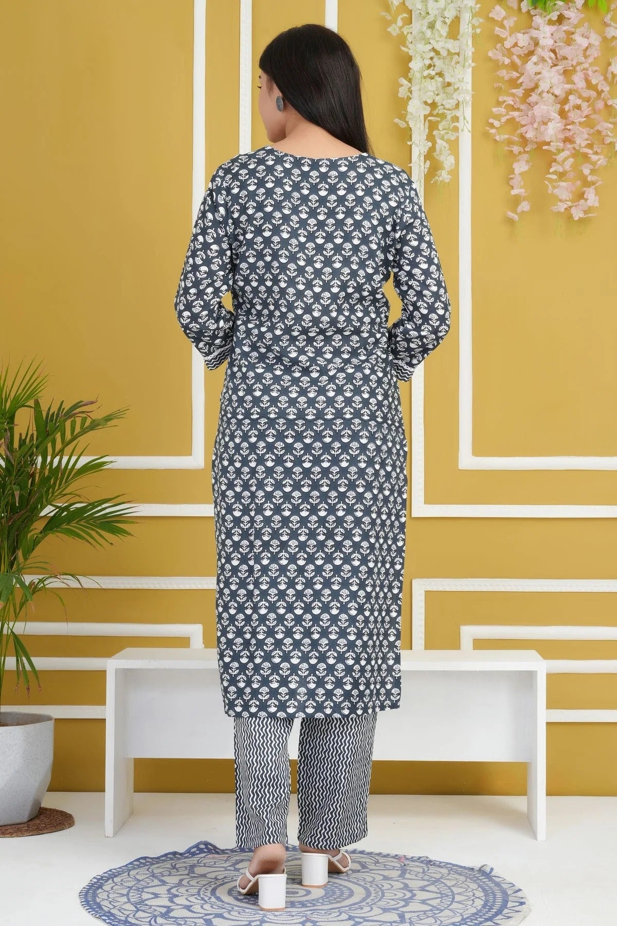 Grey Colour Rayon Cotton Readymade Anarkali Suit SS1140407 A