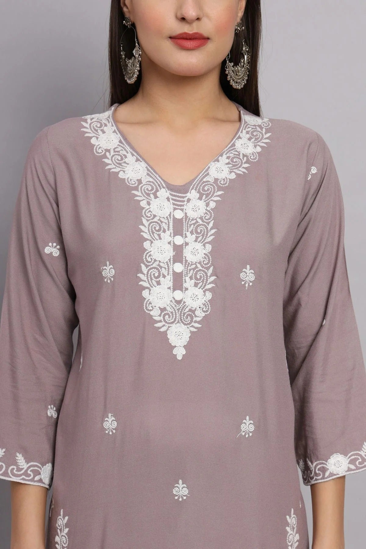 Grey Colour Rayon Kurti KR1111078 A