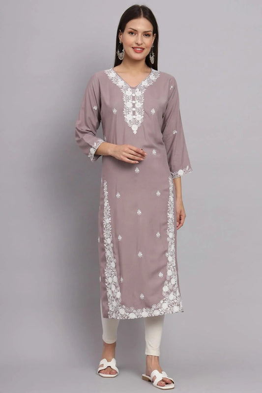 Grey Colour Rayon Kurti KR1111078