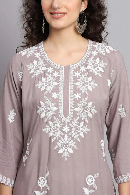 Grey Colour Rayon Kurti KR1111088 A