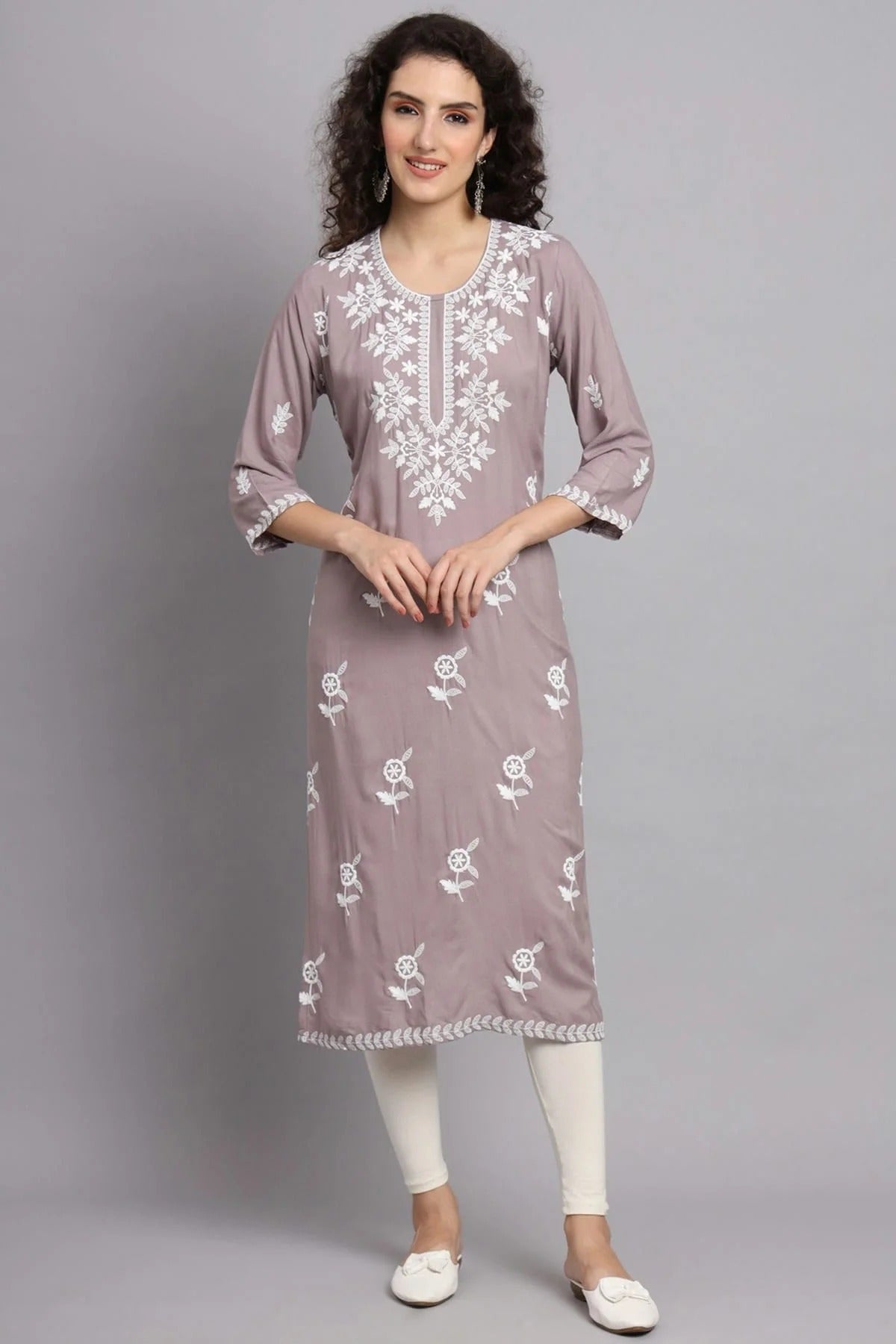 Grey Colour Rayon Kurti KR1111088