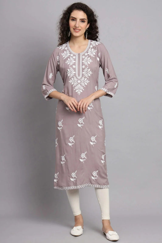 Grey Colour Rayon Kurti KR1111088