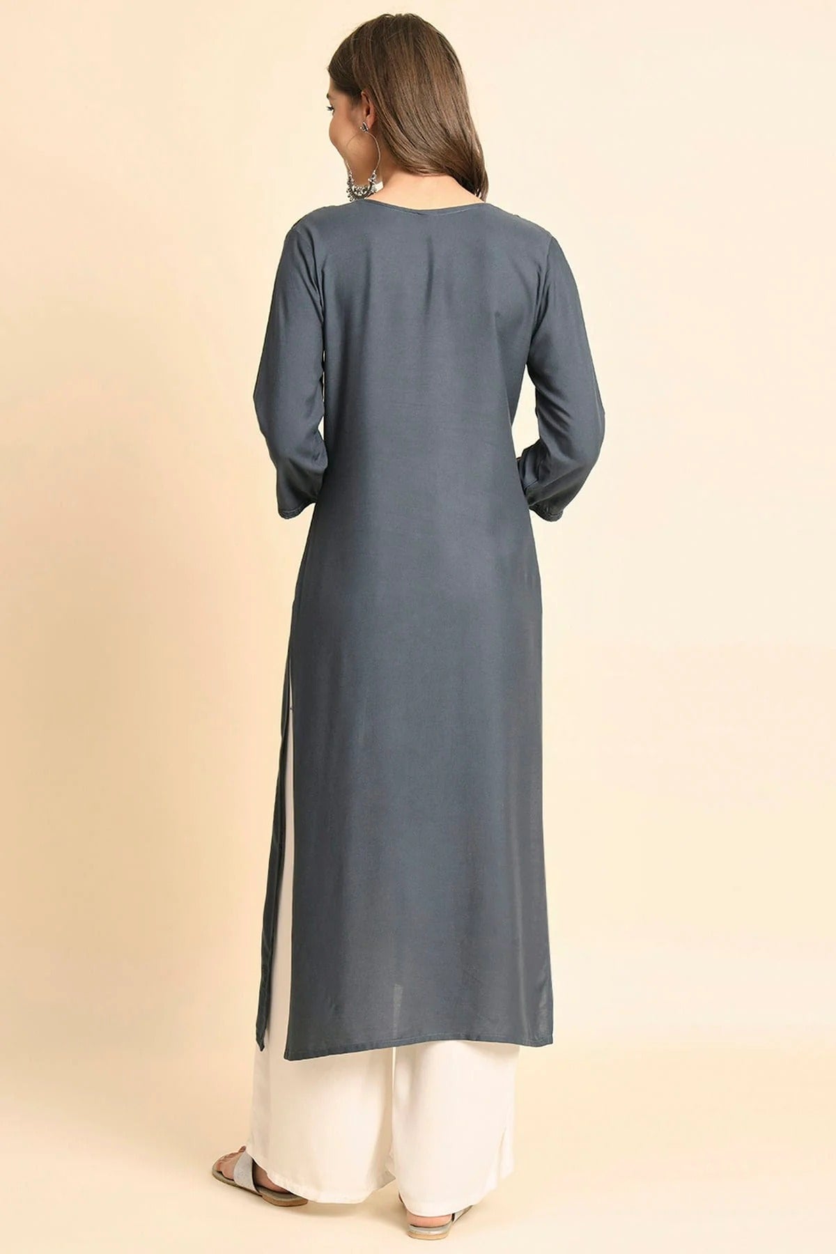 Grey Colour Rayon Kurti KR1111114 A