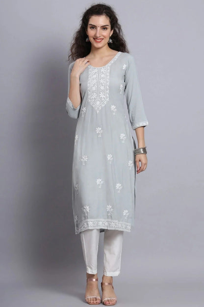Grey Colour Rayon Kurti KR1111216