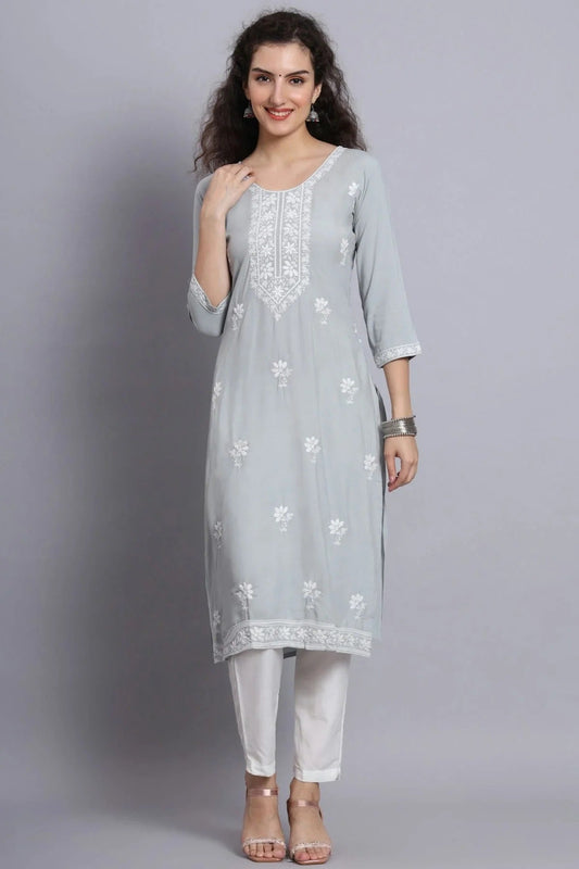 Grey Colour Rayon Kurti KR1111216