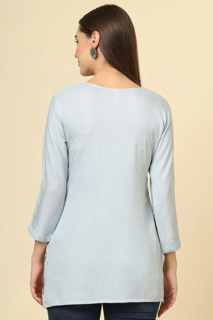 Grey Colour Rayon Readymade Top TP1110867 A