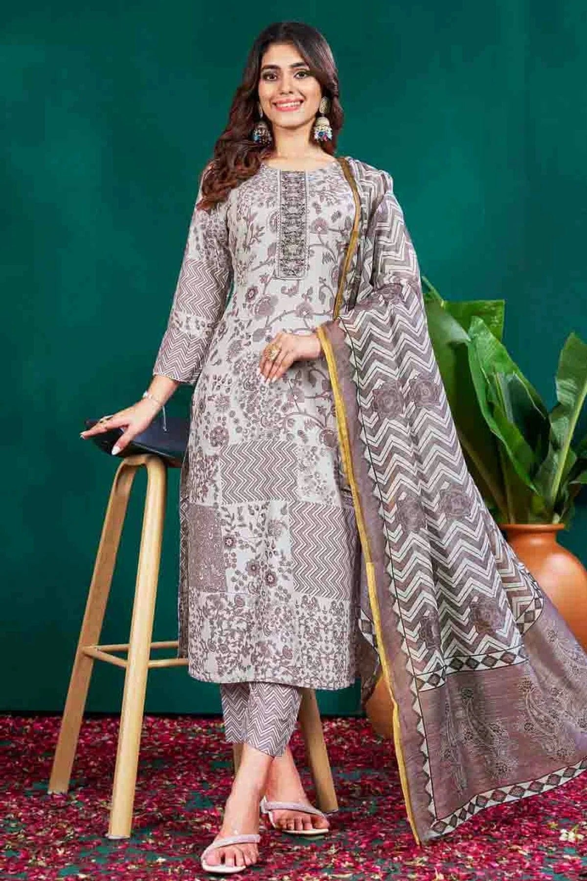Grey Colour Rayon Stitched Pant Style Suit SS1140936