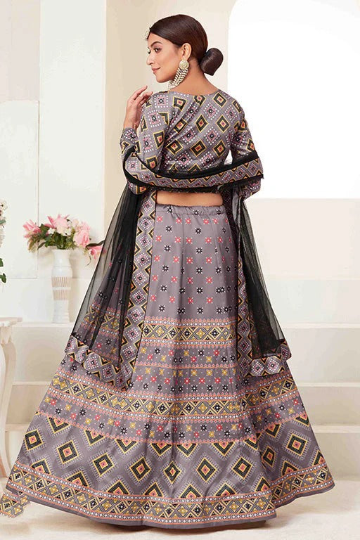 Grey Colour Silk Designer Lehenga Choli LC1240088 A