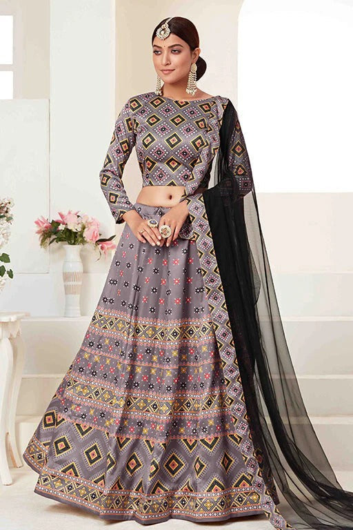 Grey Colour Silk Designer Lehenga Choli LC1240088