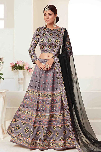 Grey Colour Silk Designer Lehenga Choli LC1240088