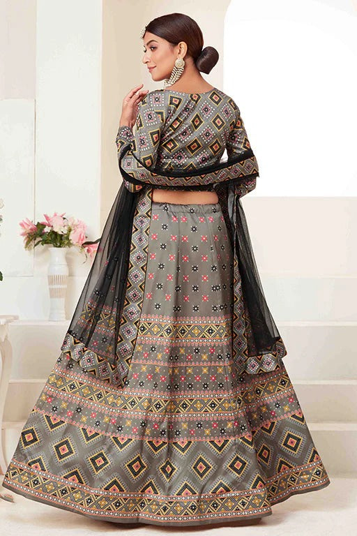 Grey Colour Silk Designer Lehenga Choli LC1240091 A