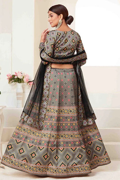Grey Colour Silk Designer Lehenga Choli LC1240091 A