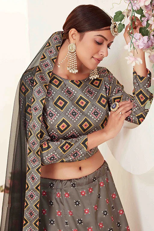 Grey Colour Silk Designer Lehenga Choli LC1240091 B