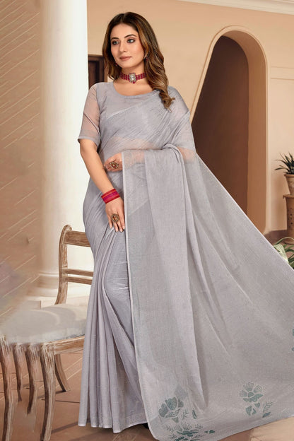 Grey Colour Silk Designer Saree LC1121450