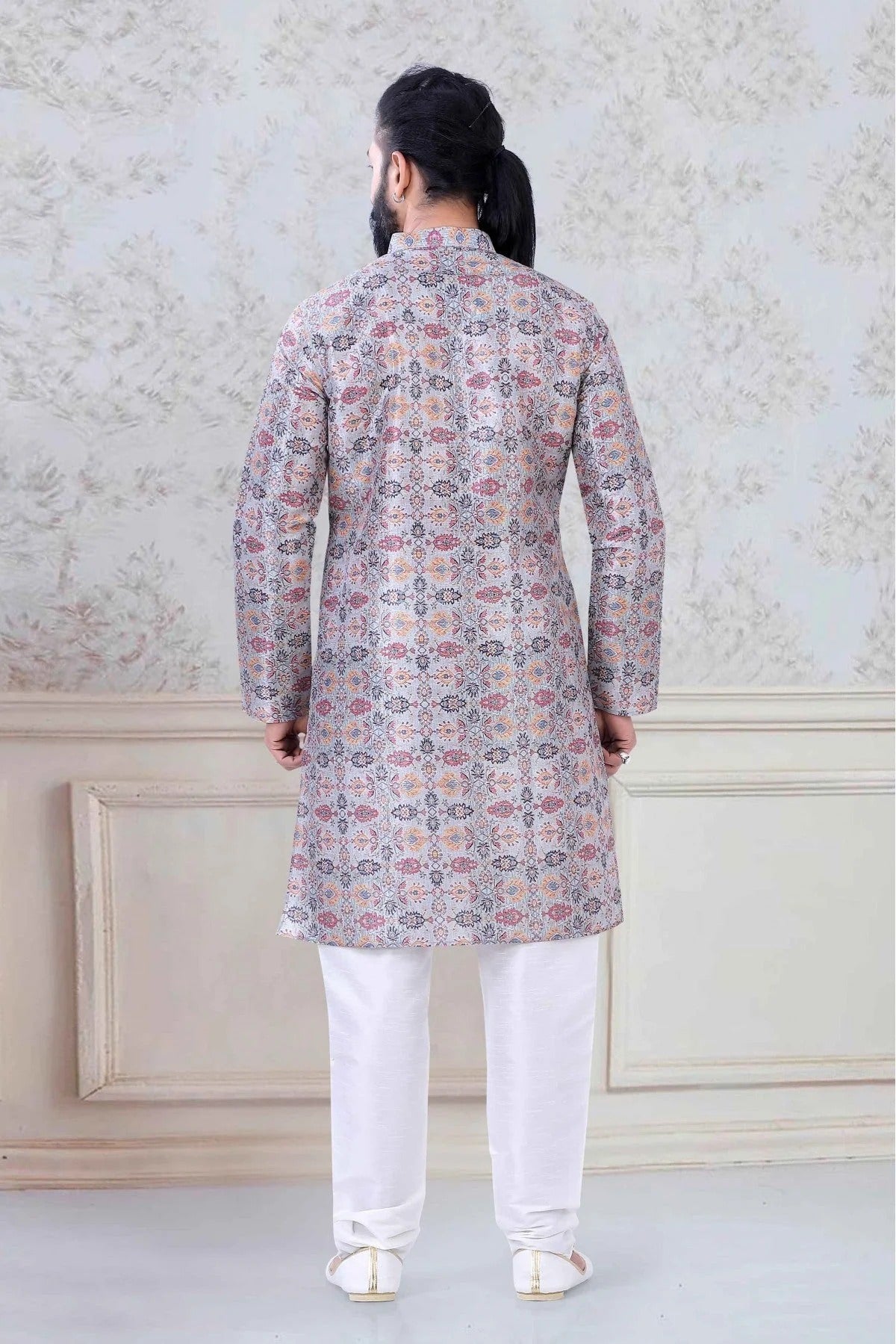 Grey Colour Silk Festival Wear Kurta Pajama KP1130050 A