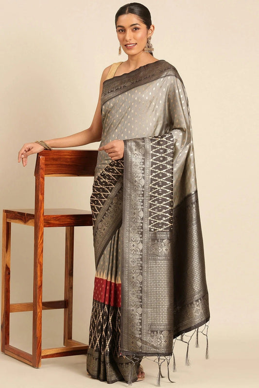 Grey Colour Silk Traditional Saree SD1102548