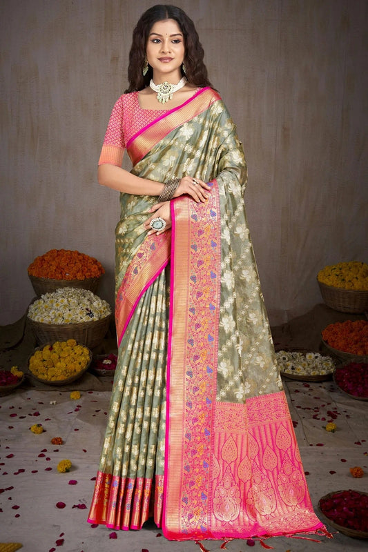 Grey Colour Silk Traditional Saree SD1102732