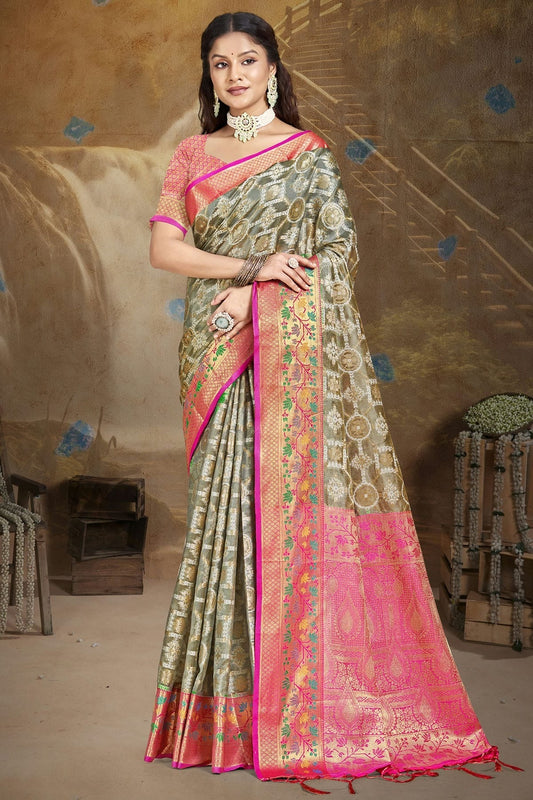 Grey Colour Silk Traditional Saree SD1102739
